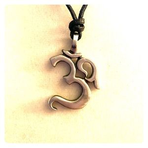 Om Silver Tone Pendant